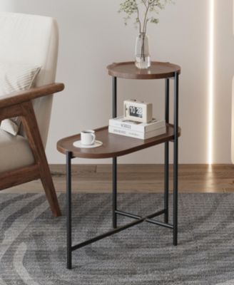 Modern 2-tier Wooden Coffee Table