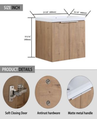 60" Wall-Mounted Bathroom Vanity with Sink and Storage