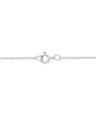 Diamond Round & Baguette Cross 18" Pendant Necklace (1/4 ct. t.w.) in 14k White Gold