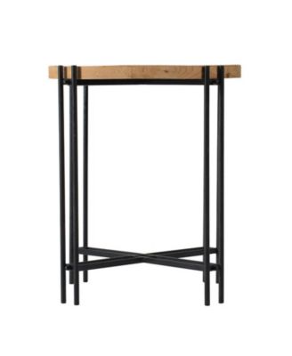 Round Side Table with Wood Top