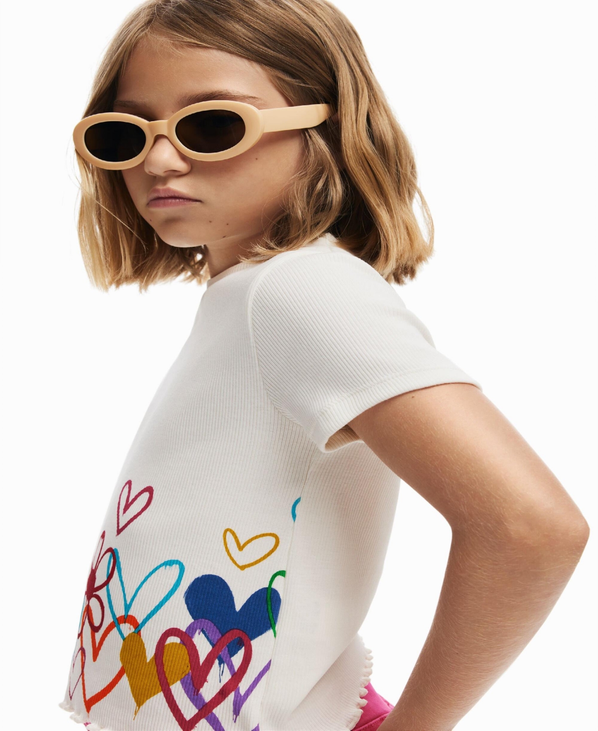 Desigual Girls Girls's Heart illustrations T-shirt