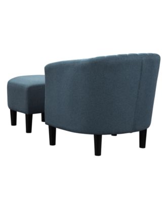 27.75" Polyester Roosevelt Accent Chair with Ottoman