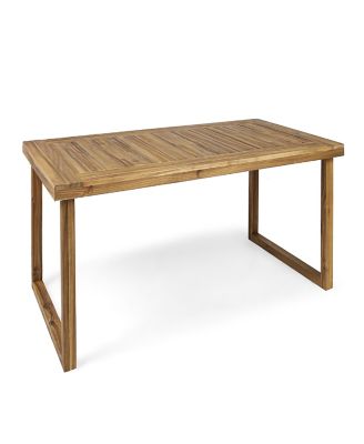 Outdoor 69" Acacia Wood Dining Table, Sandblast Natural Finish