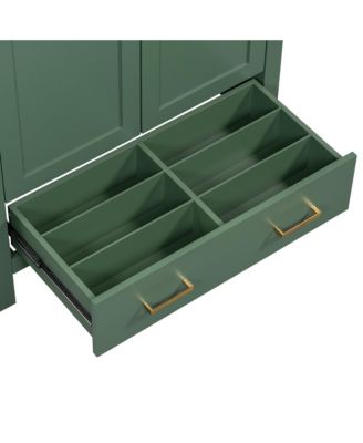  30" Green Bathroom Vanity with Sink and Storage