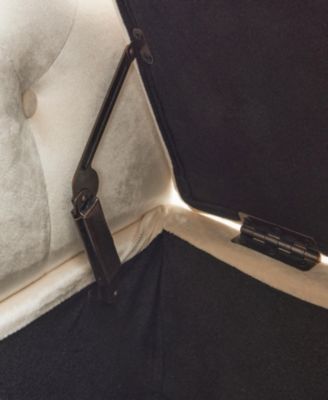 Streamdale Multifunctional Velvet Ottoman with Pillow, Beige