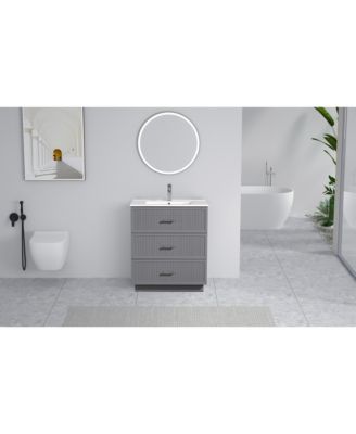 Streamdale Modern 30" Bathroom Vanity Set with Ceramic Sink and Storage