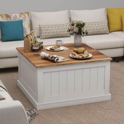 Farmhouse Coffee Table with Lift Top and Storage