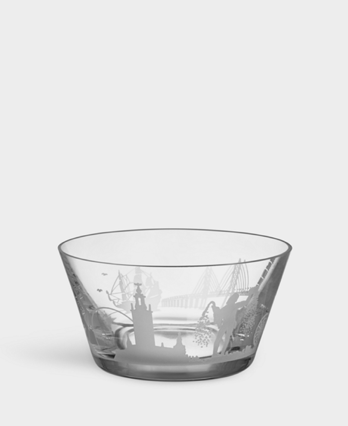 Orrefors Sweden Cities Bowls In Transparent