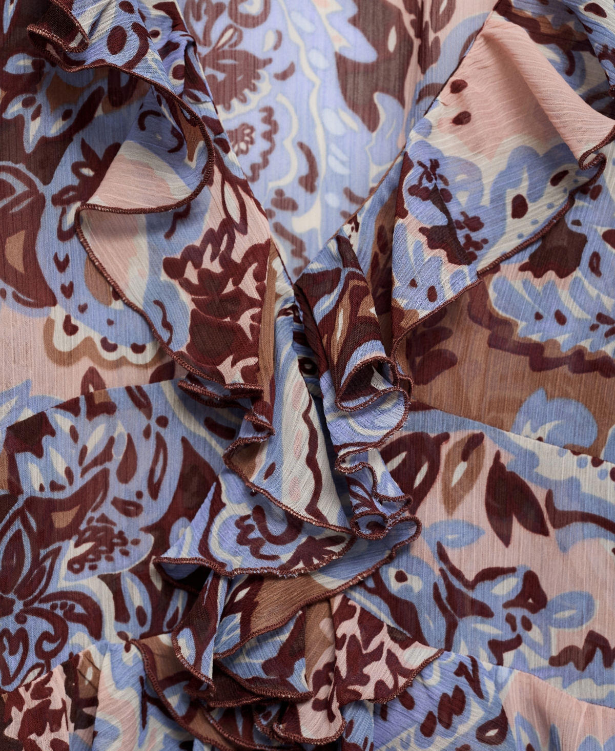 Mango Women's Ruffles Detail Paisley Blouse