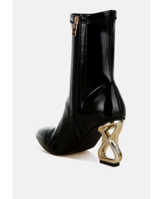 Womens Gaias Fantasy Heel Patent Faux Leather Boots