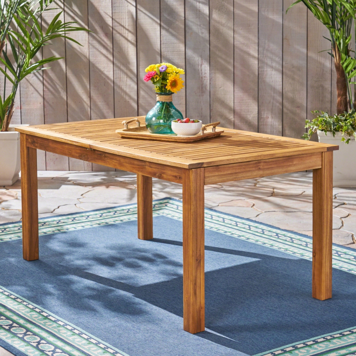 Expandable Acacia Wood Dining Table: Perfect For Outdoor Gatherings