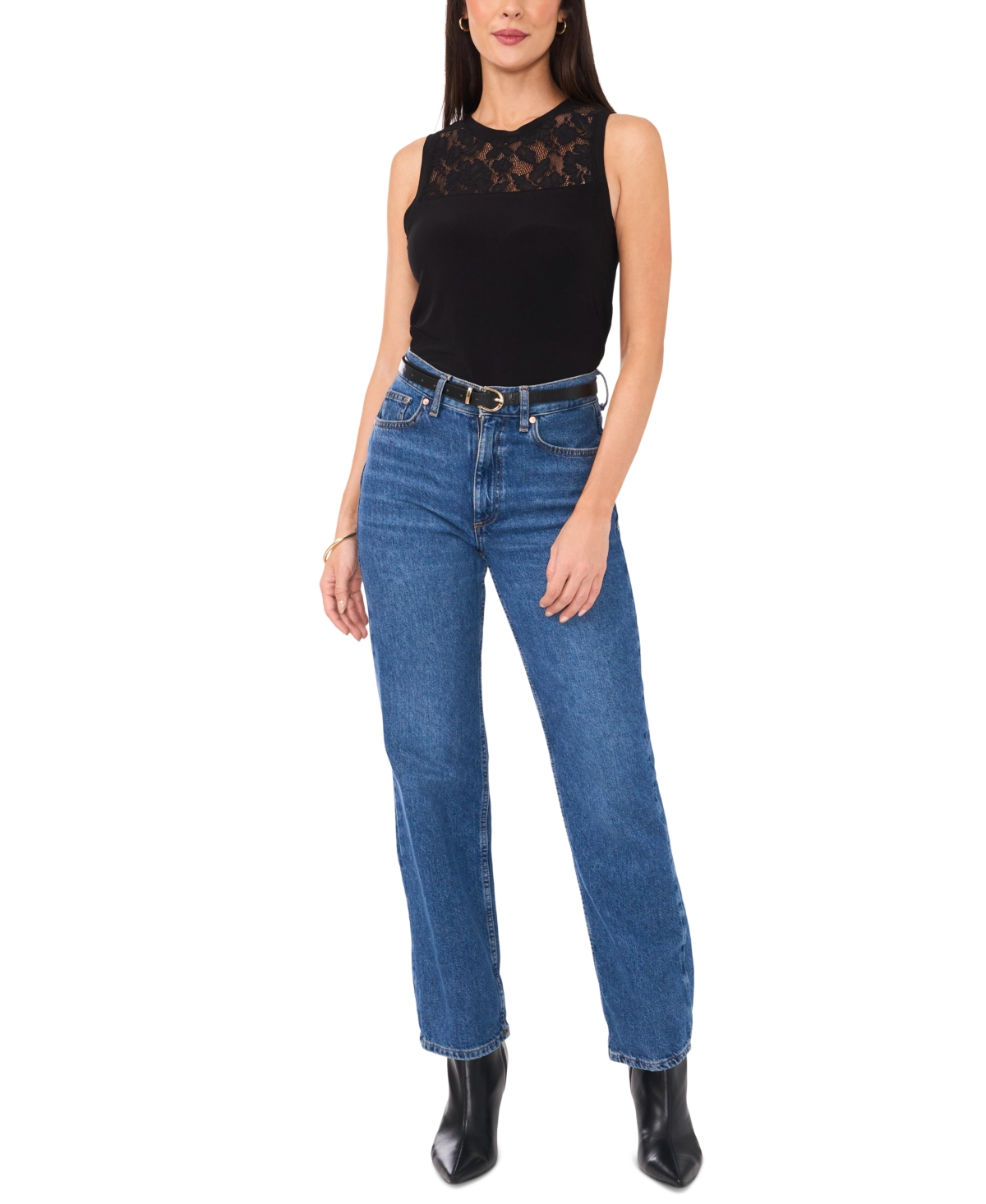 Vince Camuto Women's Lined Lace Tank Top