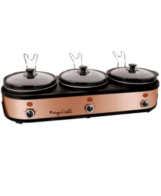 Triple 2.5 Quart Slow Cooker and Buffet Server