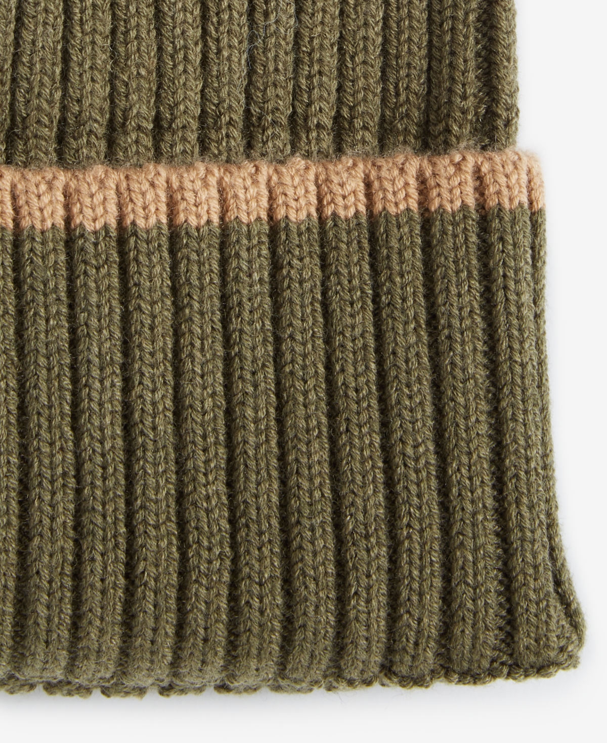 Cole Haan Men's Heritage Ribbed-knit Tipped Cuffed Beanie In Olive