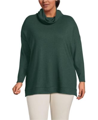 Plus Size Long Sleeve Cozy Knit Cowl Neck Tunic