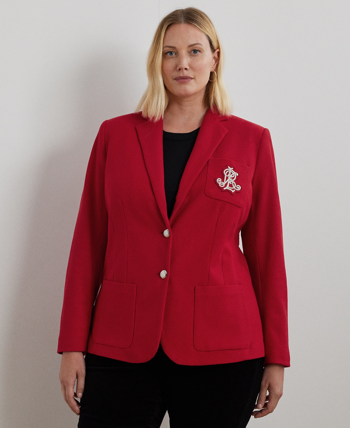  特価ブログのポータルサイト Lauren Ralph Lauren Plus Red Festive In Blazer Jacquard Size ジャケット・アウター