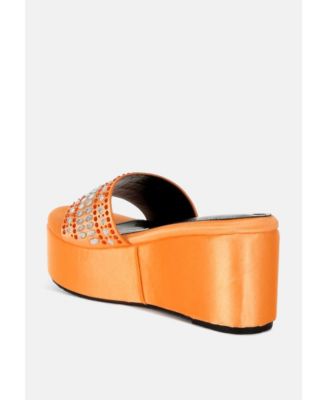 Womens Batanga Diamante & Rhinestone Detail Stylish  Flatforms
