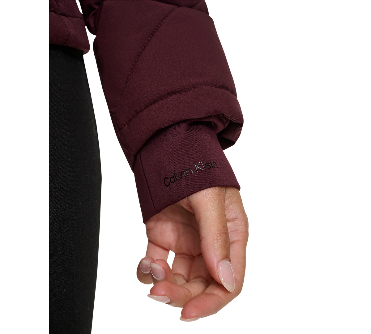 Calvin Klein Womens Side-panel Hooded Packable Puffer Coat, Created For Macys In Bordeaux
