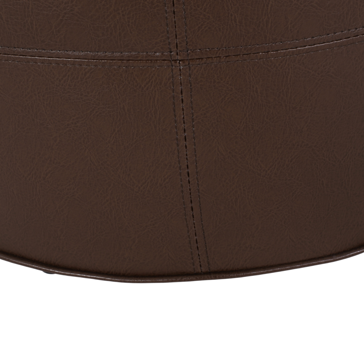Streamdale Furniture Rustic Faux Leather Ottoman: Versatile Seating, Footrest, And Side Table