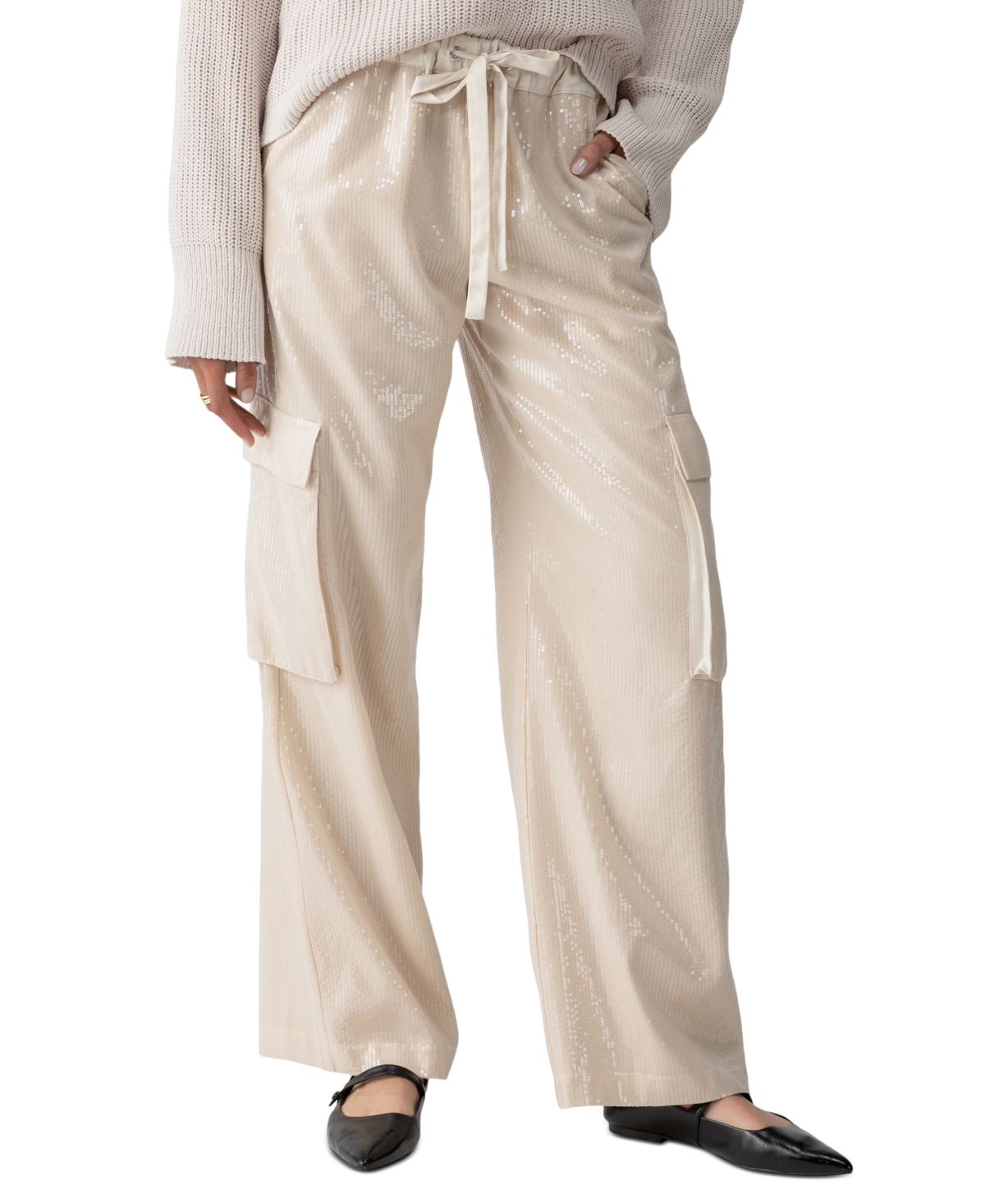 Sanctuary Women's Pull-On Sequinned Cargo Pants