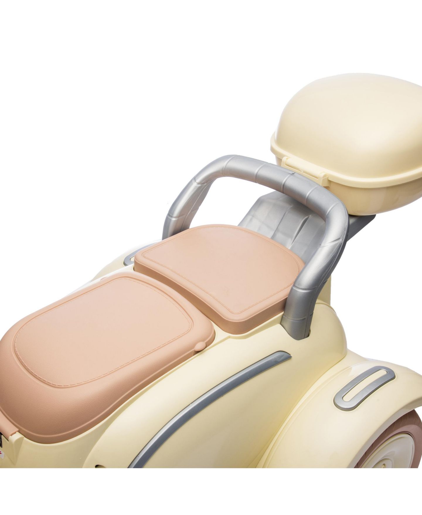 Детская игрушка Streamdale Furniture 3-Wheel Electric Kids Motorcycle with Storage Dual-Seat Ride-On Toy, 3–6 лет, цвет: Бежевый — фото 8