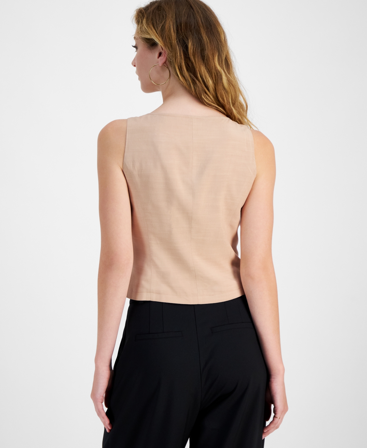 Bar Iii Women's Sleeveless Square-neck Vest, Exclusively At Macy's In Latte Cafe