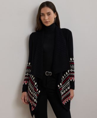Lauren Ralph Lauren - Petite Fair Isle Cotton Shawl-Collar Cardigan