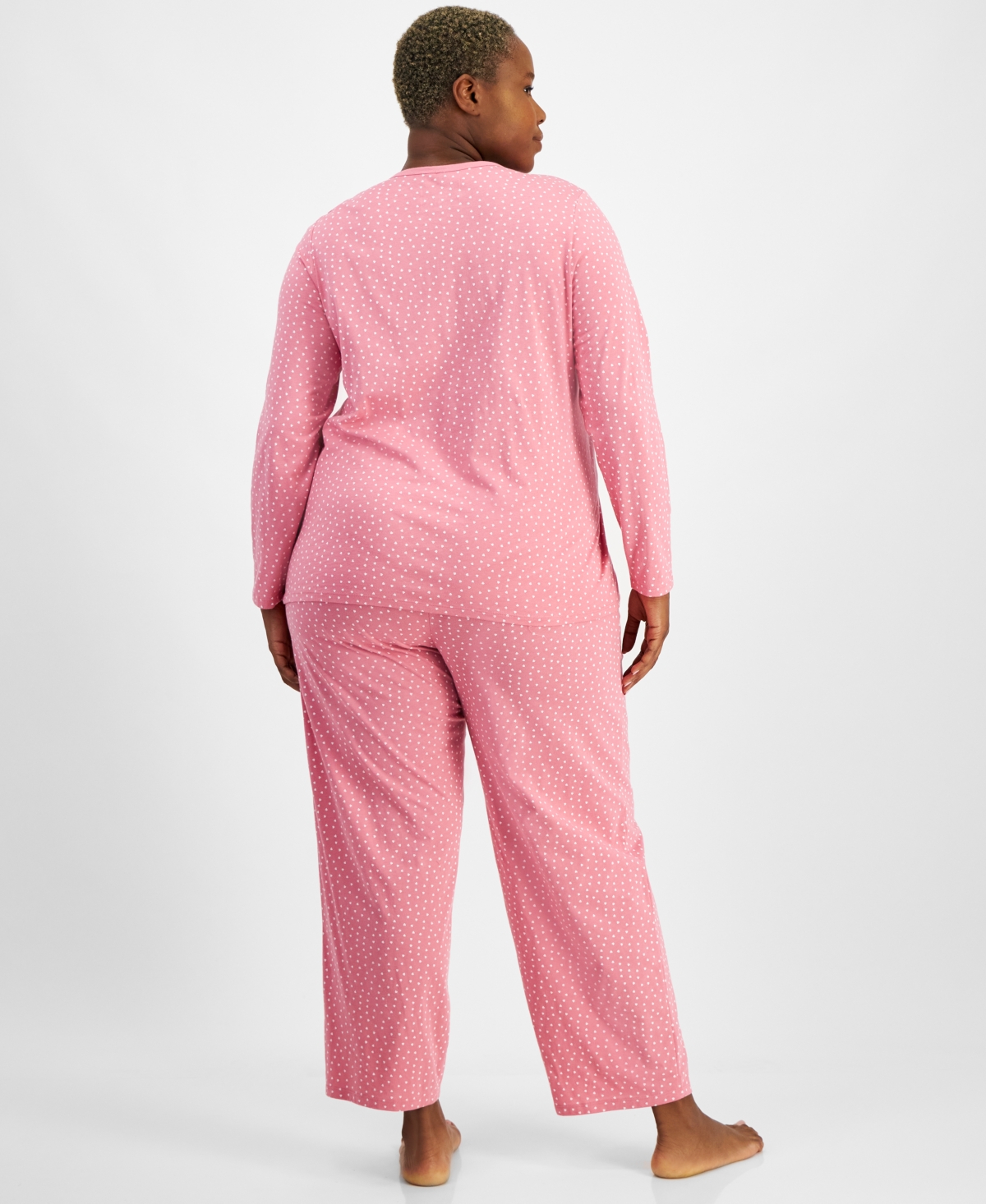 Charter Club Plus Size Cottons Pajama Set, Exclusively at Macy's