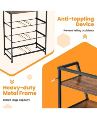 4-Drawer Free Standing Storage Dresser with 2 Open Shelves