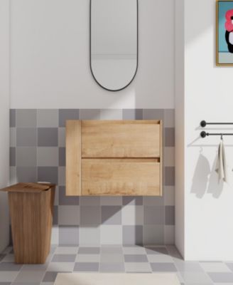 30" Wall Mounting Bathroom Vanity, Soft Close Drawer(Only Vanity, Without Basin)