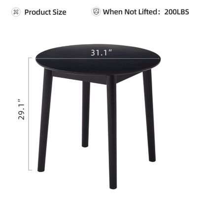 Solid Wood Round Table (31.5") for 2-4