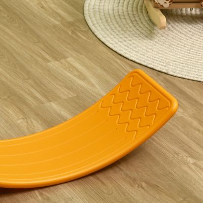 Kids 32" Balance Board, Wobble Board for Kids / Toddlers, Curvy Rocker Board, Preschool Learning Montessori Waldorf Toy for Ages 3-6 Years Old, Orange