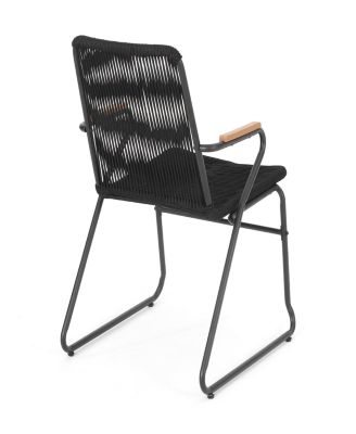 Modern Rope Weave Outdoor Chairs With Iron Frames