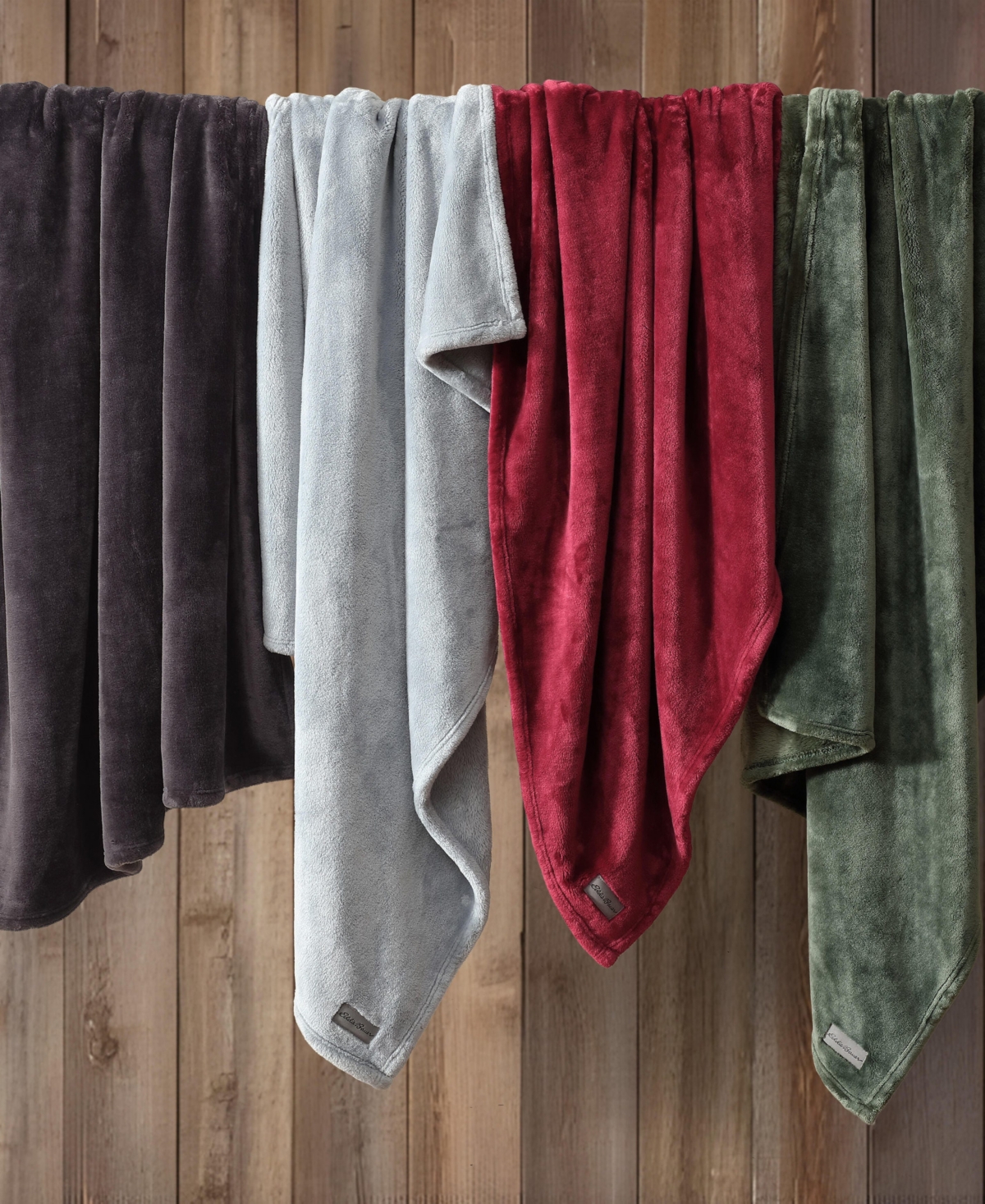 Eddie Bauer Solid Ultra Lux Plush Reversible Throw, 60" X 50" In Black