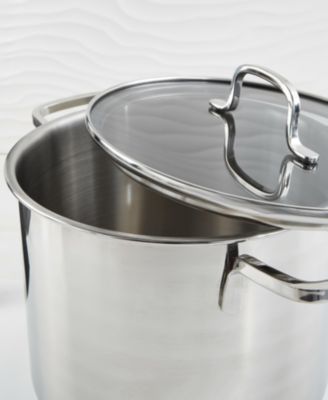 DiNA Helix Recycled 18/10 Stainless Steel 10" Stockpot 7qt., Glass Lid