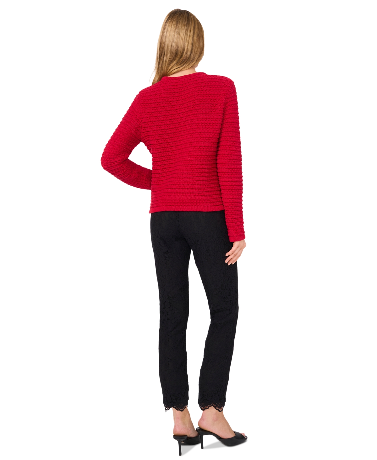 CeCe Women's Lace Tailored Straight-Leg Pants