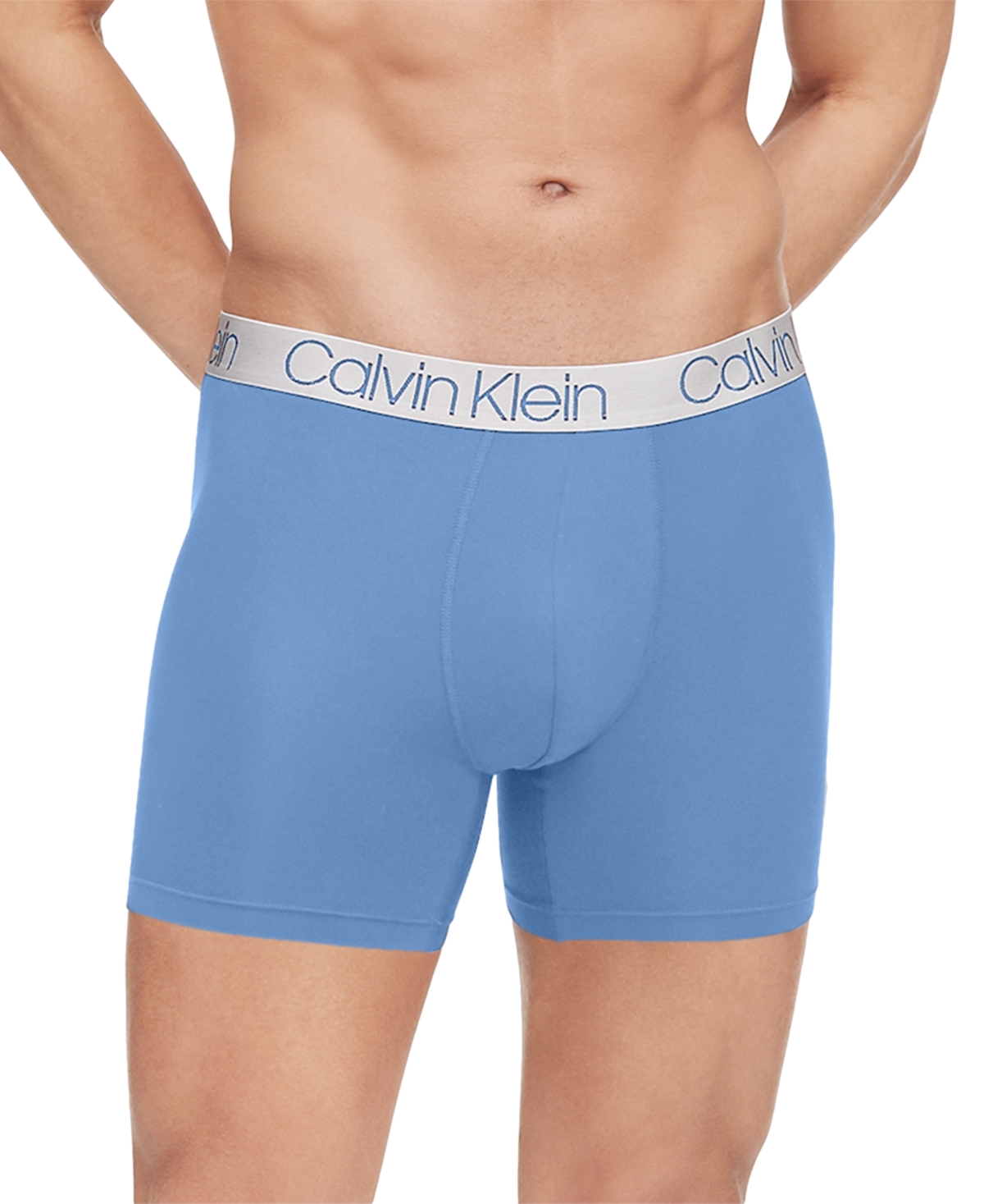 Calvin Klein Men's 3-pack Chromatic Microfiber Boxer Brief Underwear In Peacoat,delft,silver Lake Blue