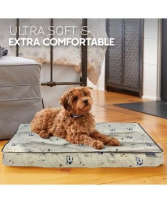 Paws and Decor Taupe Plaid Dog Bed, Plush & Durable Pet Bed for Dogs, Orthopedic Sleeping Pad for Pets