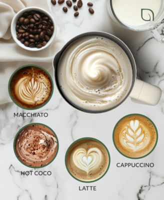 4-in-1 Electric Milk Frother and Steamer -Barista Quality Froth Steam - Hot and Cold Foam Options