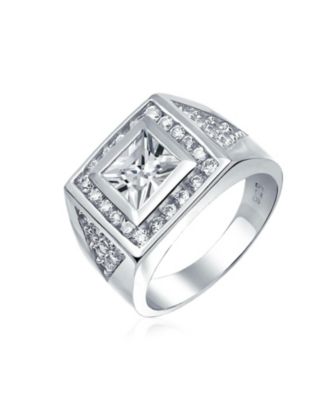 Princess Cut Cubic Zirconia Big Statement Ring .925 Silver