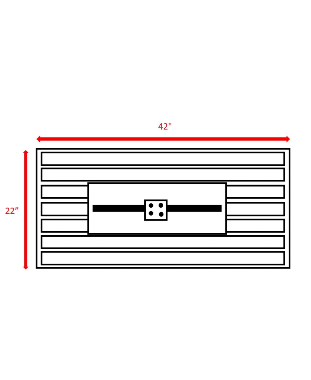 Mondawe 42 White Smoked Glass Metal Rectangle Fire Pit - Black