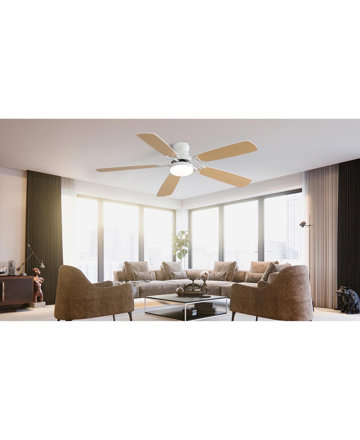 Sofucor Ceiling Fans with Lights and Remote Low Profile Ceiling Fan
