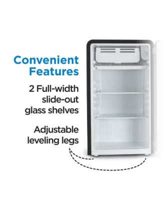 3.2 Cu. Ft. Refrigerator With Freezer, Vintage Style Refrigerator, With Slide-Out Glass Shelves & Tall Bottle Storage, Retro Fridge