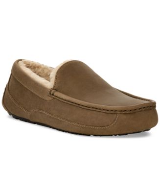 UGG® Men's Ascot Leather Plush-Lined Slipper - Macy's