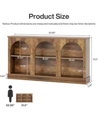 Farmhouse Console Table, 63-Inch Long Entryway Table with 3 Tier Storage, Wooden Rectangular Sofa Table Behind The Couch