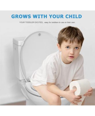 2-Pack Slow-Close Round Toilet Seats with Built-In Toddler Potty Training Feature and Magnetic Attachment