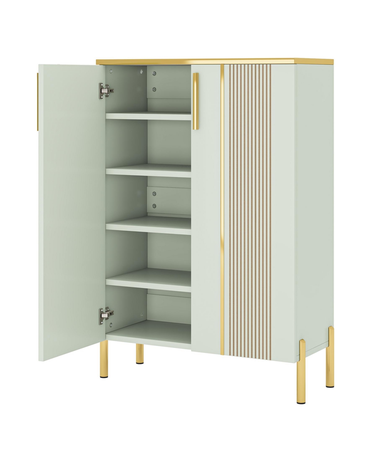 Tribesigns Shoe Cabinet with Doors, 6-Tier Shoe Storage Cabinet with Adjustable Shelves, Wooden Shoes Rack Shoe Storage Organizer for Entryway, Hallwa