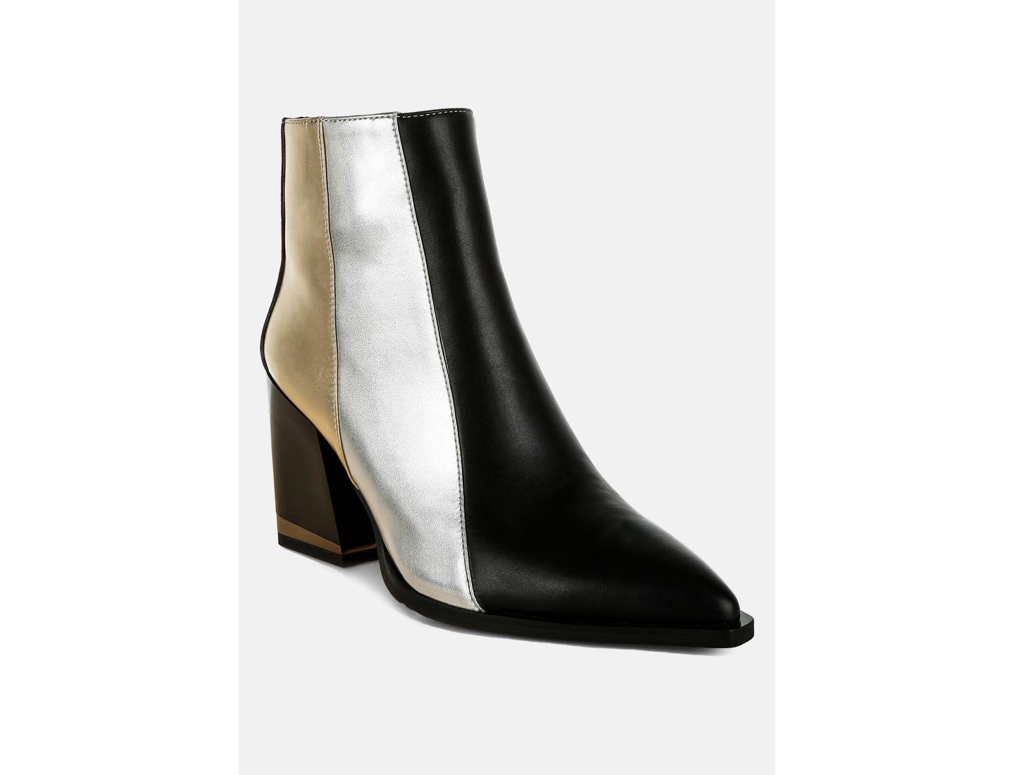 Женские ботинки London Rag Stemon Three Tone Block Heel, цвет: Чёрная искусственная кожа — фото 1