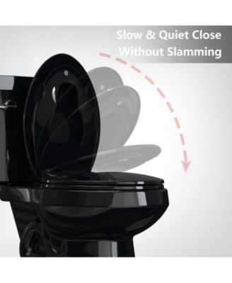 Toilet Seat Elongated,Toilet Seat with Toddler Seat Built in, Potty Training Toilet Seat Elongated Fits Both Adult and Child, with Soft Close