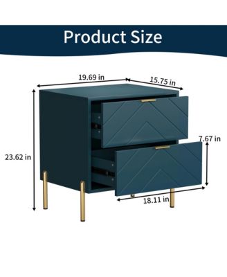 2-Drawer Nightstand With Elegant Design